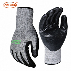 Wholesale Manufacturer<br/> Smooth Nitrile cut resistant Safety gloves