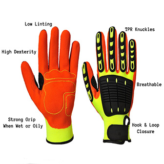 Mechanic TPR Shock Resistant Industrial Working Anti Impact Gloves